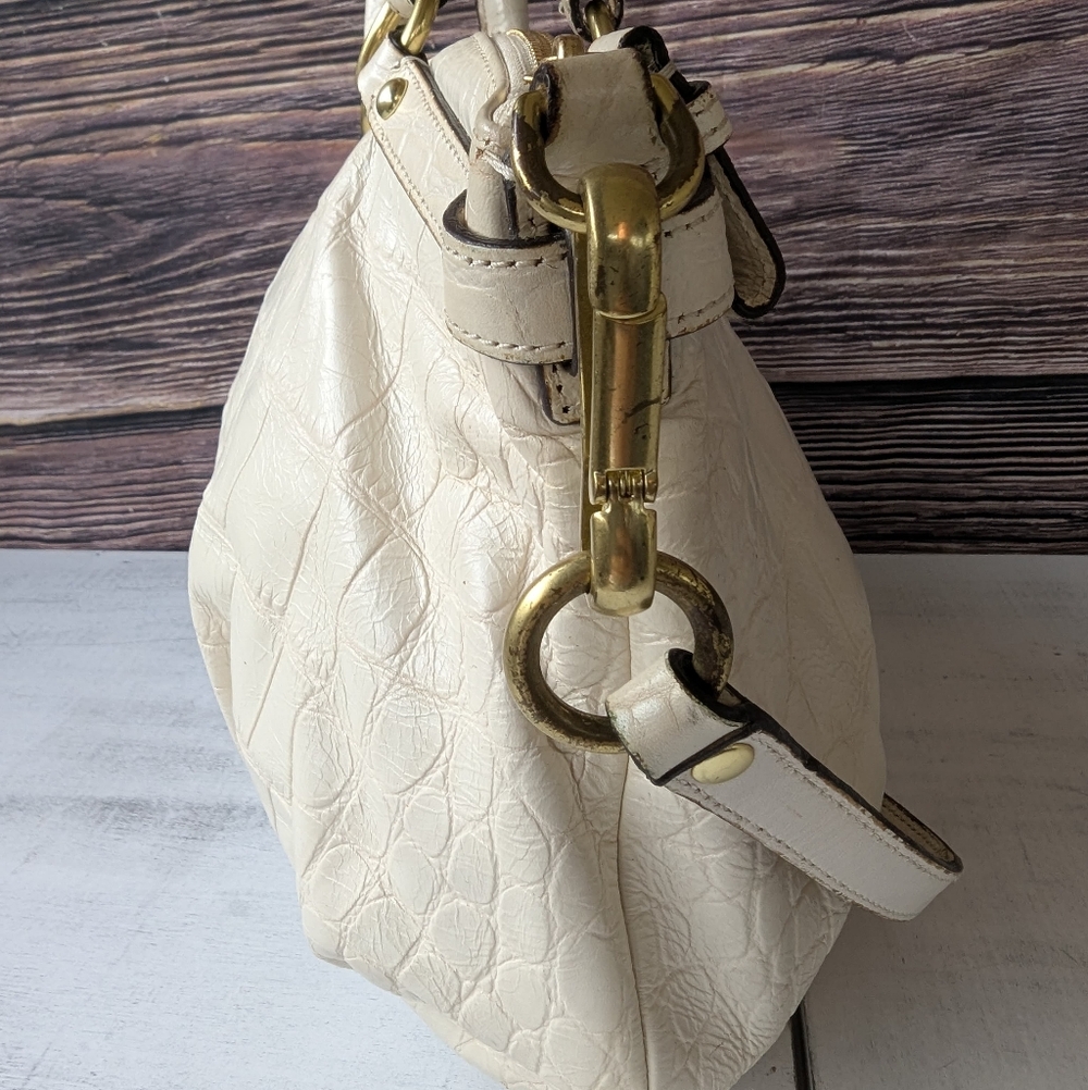 🌹Coach Madison Sophia Ivory Croc-Embossed Satchel Women's Bag - Picture 7 of 13